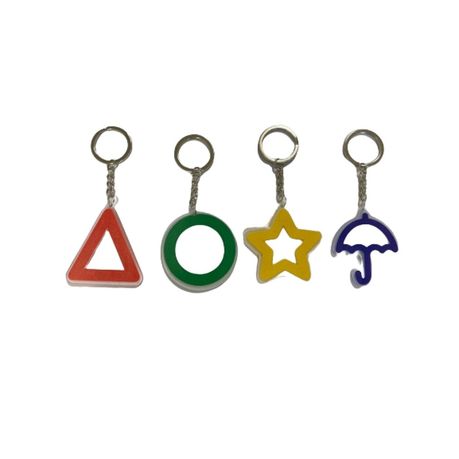 Squid Game Keyring- Dalgona Cookie- Star, Circle, Triangle, Umbrella Buy Online in Zimbabwe thedailysale.shop