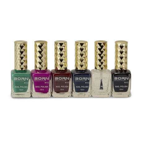 Born Beautiful - Nailpolish Assorted to Have a New Nail Colour Every Day - Pack of 6 Buy Online in Zimbabwe thedailysale.shop