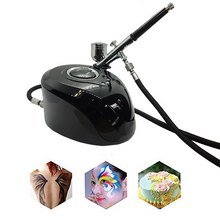 Load image into Gallery viewer, Black Small Power Airbrush Compressor Kit For Makeup, Nail Art &amp; Cake Décor

