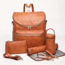 Load image into Gallery viewer, Diaper Big Backpack Nappy Bag - Sofy&amp;Me - Maternity Baby - Leather Brown

