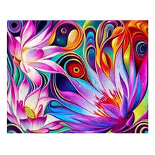 Load image into Gallery viewer, Diamond Painting DIY Kit, Round diamonds, 50x40cm- Abstract Flowers
