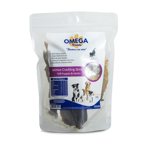 Omega treats Salmon Crackling Skins - 140g Buy Online in Zimbabwe thedailysale.shop