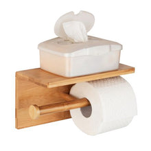 Load image into Gallery viewer, Wenko - Dual Toilet Paper Holder Duo With Shelf - Bambusa Range - Bamboo
