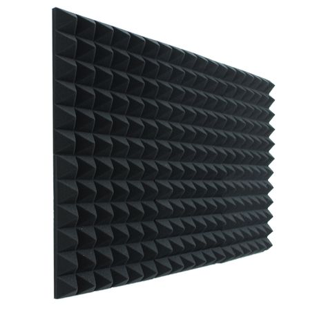 Pyramid Acoustic Foam Sound Panels - 30cm - Black - 6 Pack