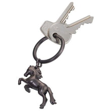 Load image into Gallery viewer, Troika Keyring Wild Horse on Chrome Split Keyring WILD HORSE Gunmetal Grey
