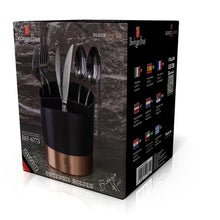 Load image into Gallery viewer, Berlinger Haus 17cm Stainless Steel Utensil Holder - Black Rose Collection
