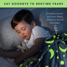 Load image into Gallery viewer, Glow in The Dark Kids Soft Fleece Star Moon Throw Comfort Blanket Gift
