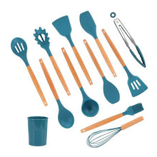 Load image into Gallery viewer, Kitchen Star 12-Piece Non-Stick Silicone Kitchen Utensils Set - Aquamarine
