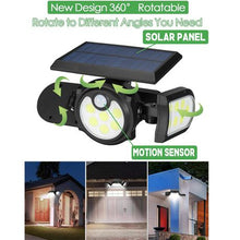 Load image into Gallery viewer, 140 COB Solar Three-Head Induction Motion Sensor Street/Garden Light

