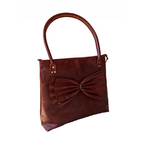 Genuine Leather Tote Handbag - Peperboom - Tabacco Buy Online in Zimbabwe thedailysale.shop