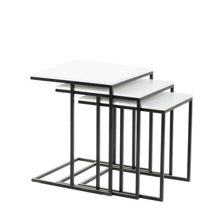 Luxurious 3 Piece Space-Saving Stacking Nesting/Serving Table Set-Black Buy Online in Zimbabwe thedailysale.shop