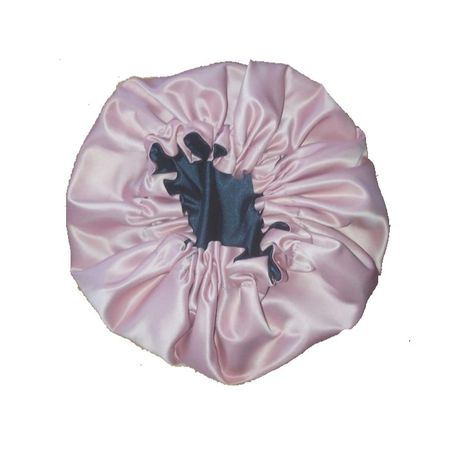 Pink and Navy Wide Comfortable Reversible Duchess Satin Bonnet Sleeping Cap Buy Online in Zimbabwe thedailysale.shop