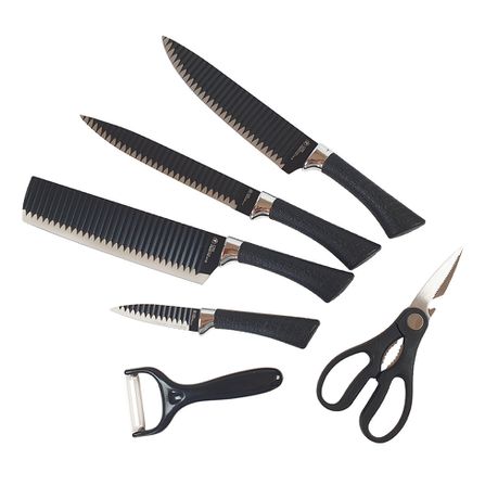 Hestia 6 Piece Non-Stick Kitchen Knife Set – Black Buy Online in Zimbabwe thedailysale.shop