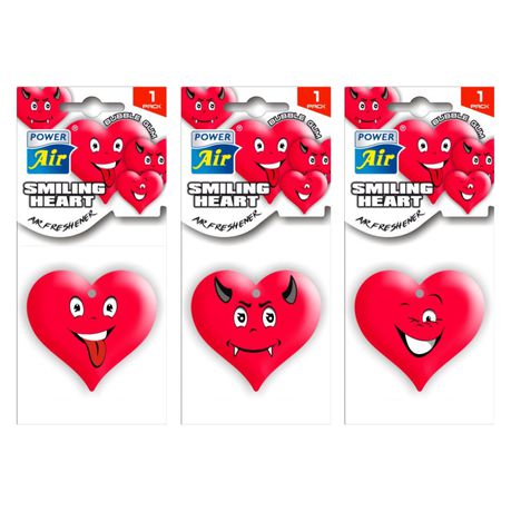 Car Fresheners -Smiling Heart-Power Air -Combo Pack of 3