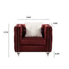 Load image into Gallery viewer, LUX Studded 1 Seater Sofa Red
