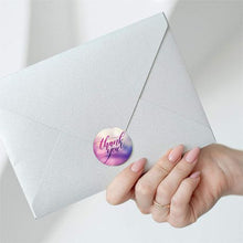 Load image into Gallery viewer, Thank you decorative sticker roll- 500 stickers (purple)
