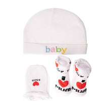 Load image into Gallery viewer, All Heart White socks gloves hat set
