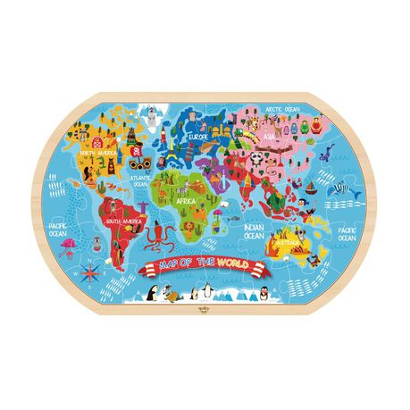 Nuovo Wooden World Map Puzzle Buy Online in Zimbabwe thedailysale.shop