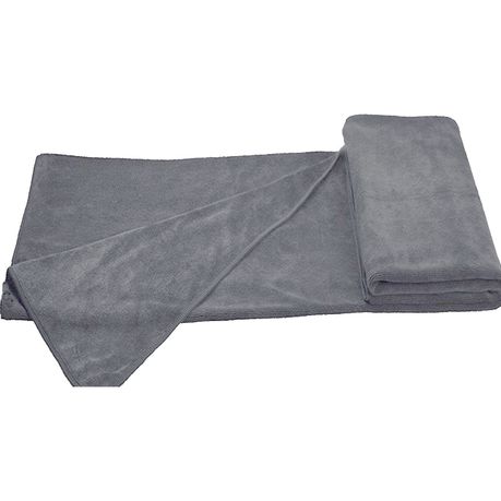 Terry Collection Cosy: Microfibre Towel: Large Bath Beach Gym Baby Grey