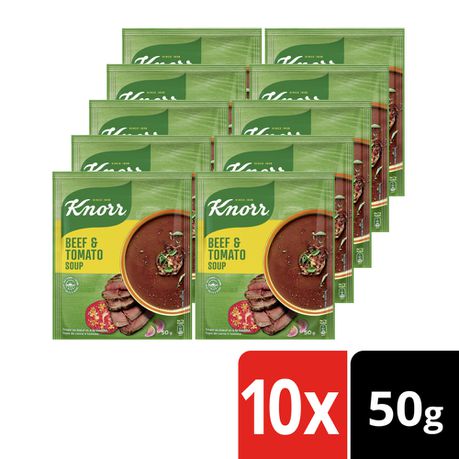 Knorr Rich Beef & Tomato Soup 10x50g Buy Online in Zimbabwe thedailysale.shop