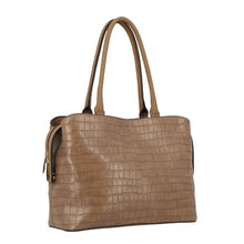Load image into Gallery viewer, Pierre Cardin Nadia Croc Top Handle Bag Stone
