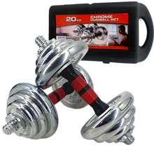 Load image into Gallery viewer, 20 kg Chrome Dumbell Set HD-47-20
