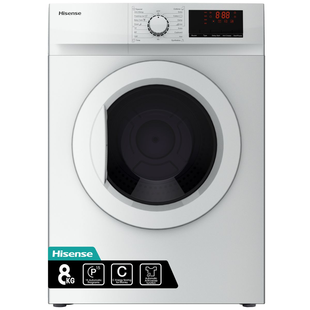 Hisense - Vented Tumble Dryer 8kg - Silver Buy Online in Zimbabwe thedailysale.shop