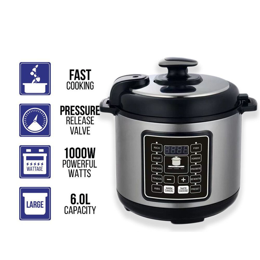 SilverCrest 6L MultiFunction Digital Smart Pressure Cooker- Stainless Steel