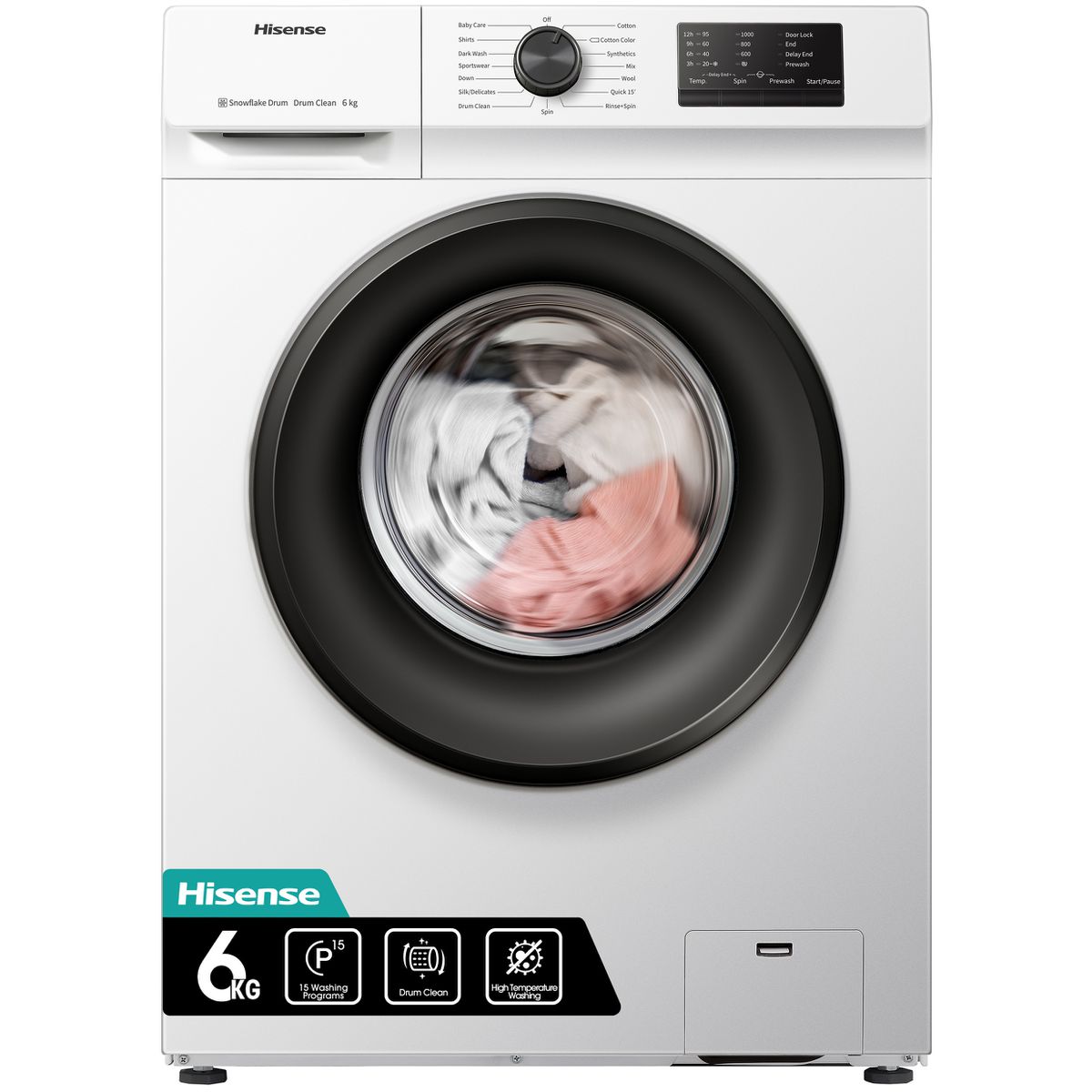 Hisense 6Kg Front Load Washing Machine-White Buy Online in Zimbabwe thedailysale.shop