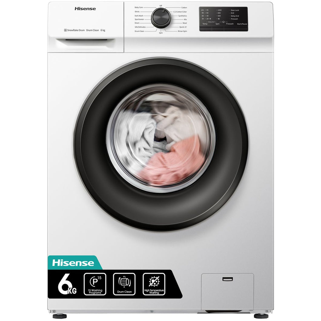 Hisense 6Kg Front Load Washing Machine-White