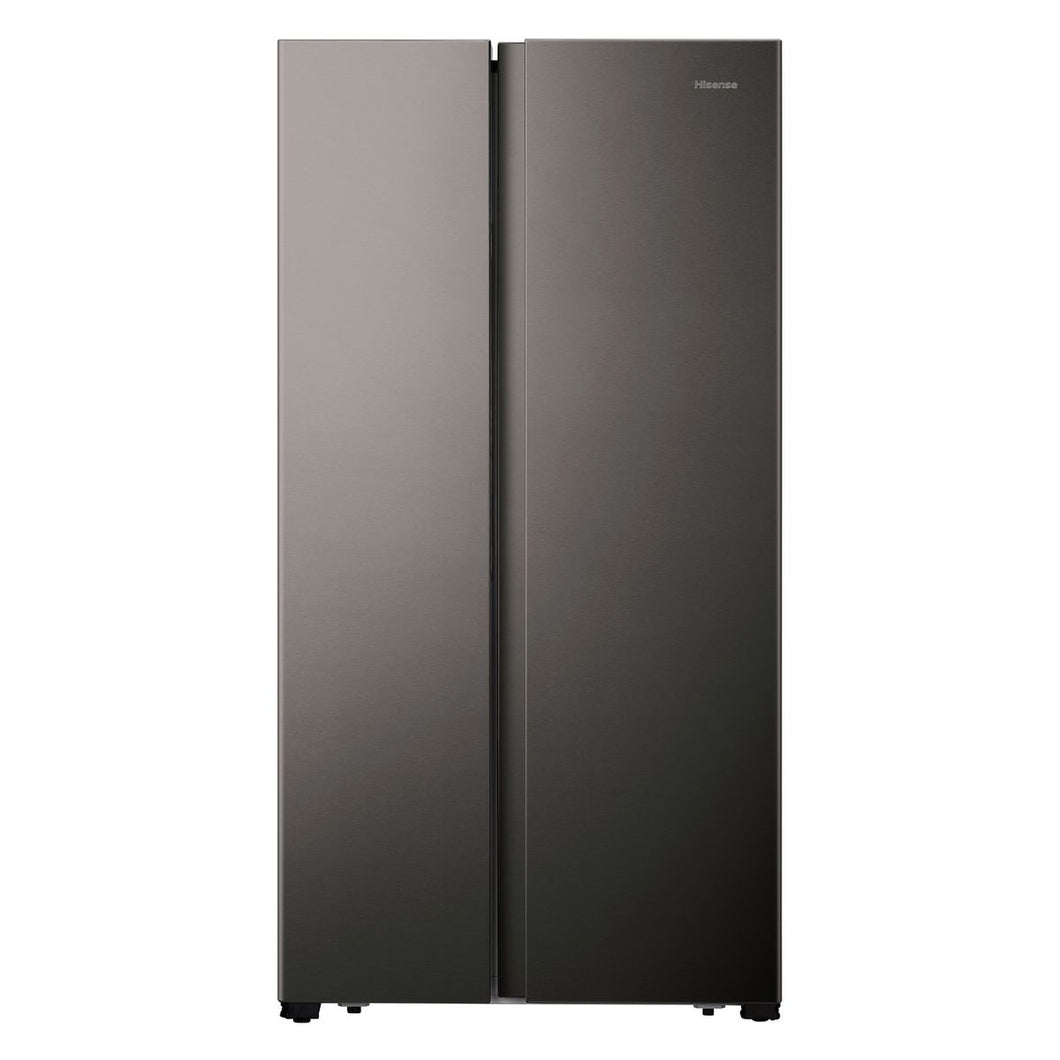 Hisense 508L No Frost Side by Side Fridge Freezer - Titanium Inox