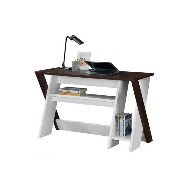 LINX Indiana Work Desk - Kingston Walnut and White