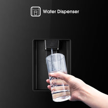 Load image into Gallery viewer, Hisense 305L Bottom Freezer Fridge with Water Dispenser- Black Glass
