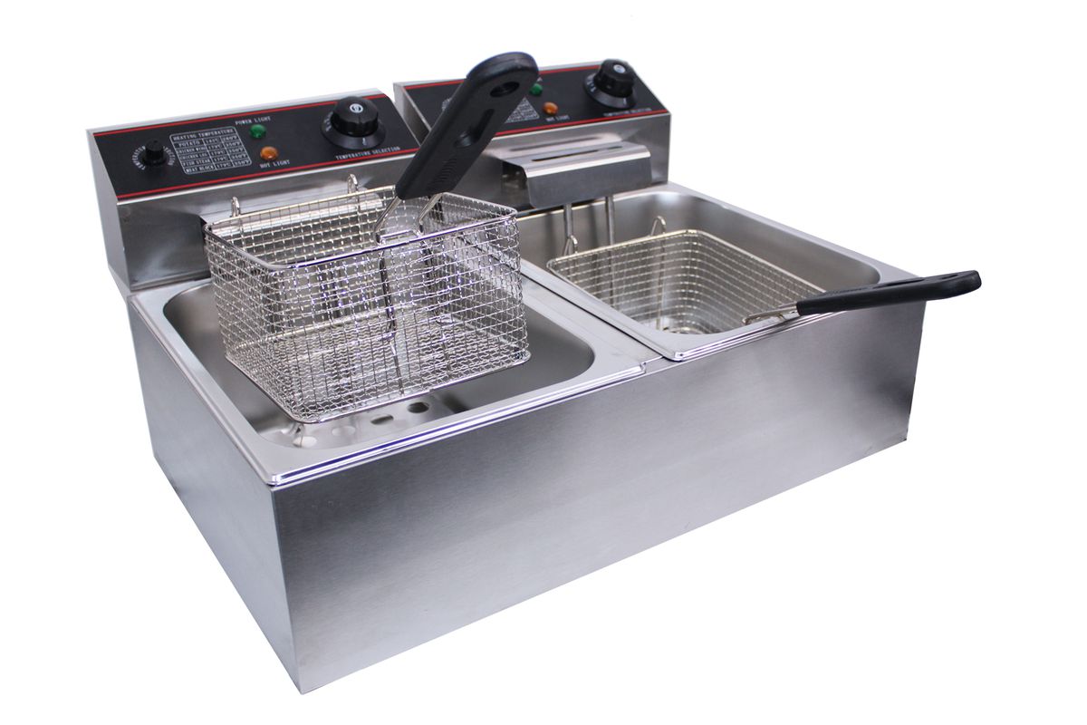 12 Liter 5000W Stainless Double Tank Electric Chips Fryer - 6L + 6L Buy Online in Zimbabwe thedailysale.shop